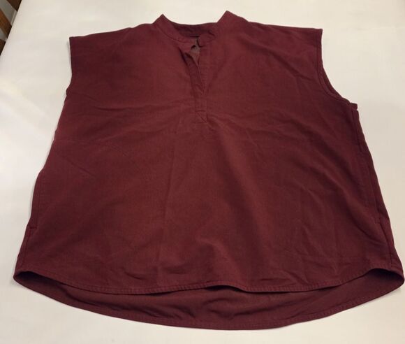 Figs Tops - Figs Rafaela Scrub Top Womens XXL Burgundy Sleeveless Medical Uniform Nurse